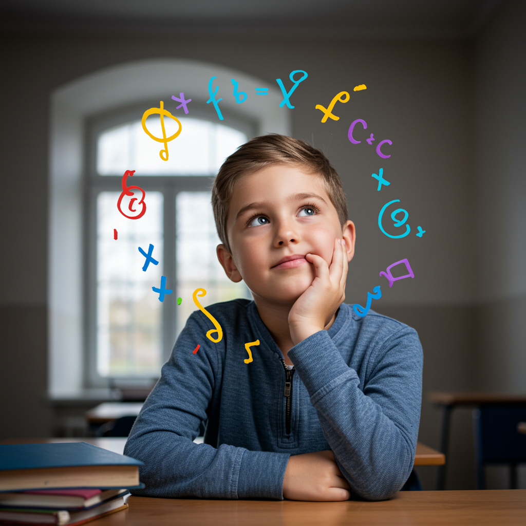 Child learning mental math